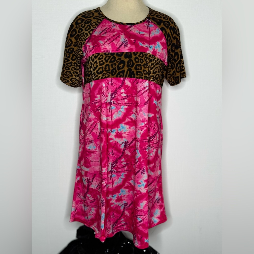 Pink and Leopard Print Dress